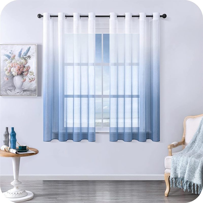 Modern Gradient Tulle Short Curtains For Living Room - Image 6