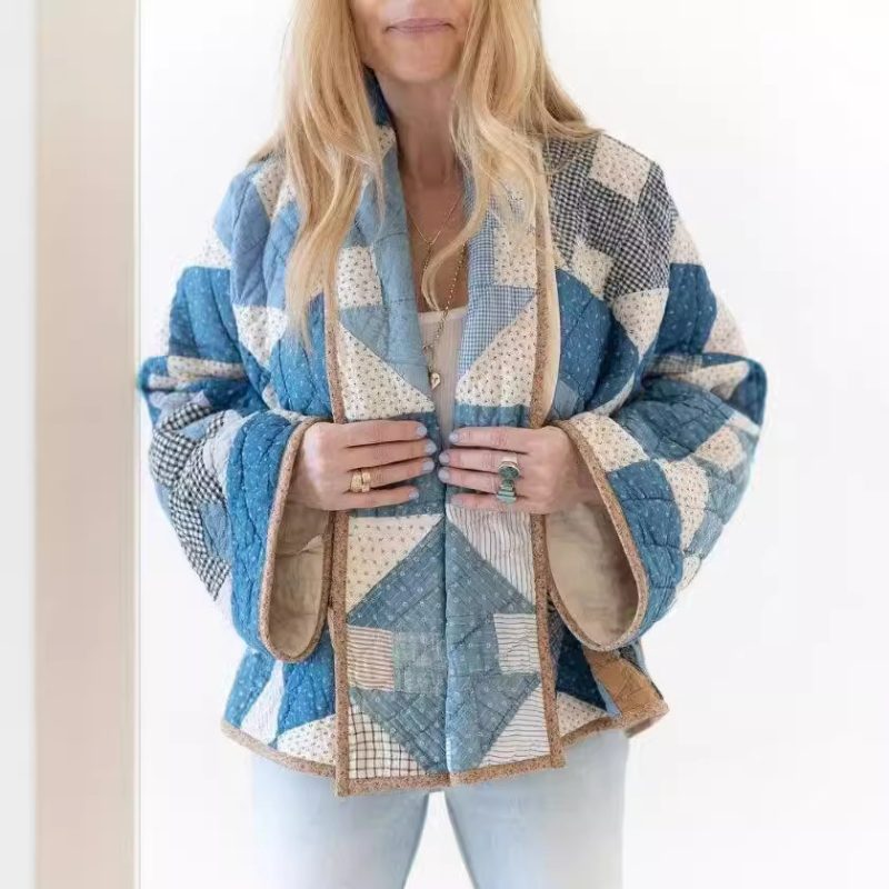 Geometric Pattern Print Jacket