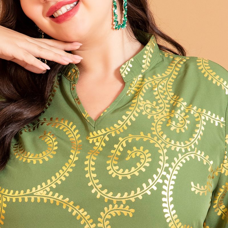 Flared Sleeve Plus Size Dresses - Image 9