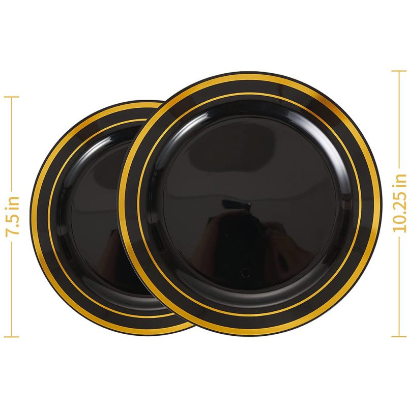 Black Gold Dinner Plate Set - Image 8