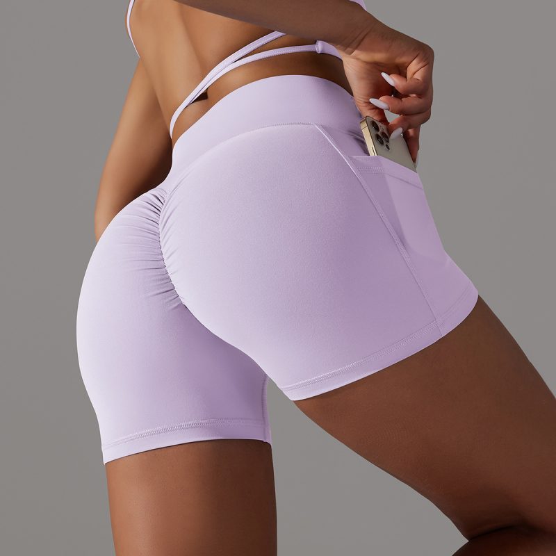 Sports Yoga Short Pants With Phone Area - Image 6