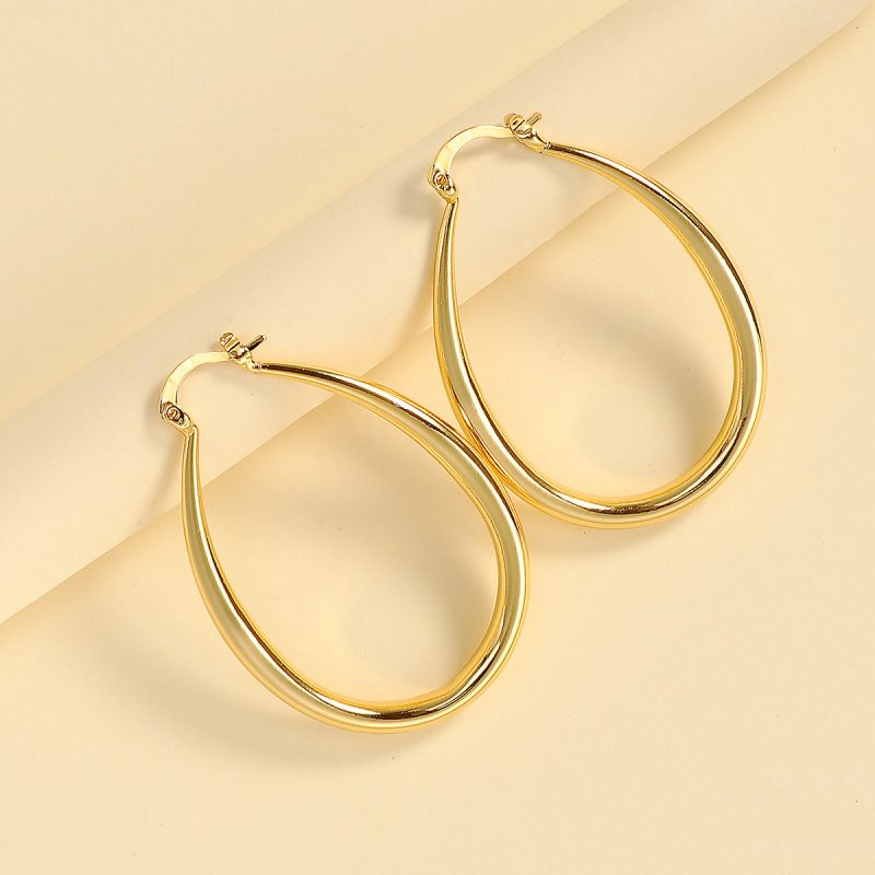 Geometric Oval Dangle Earrings - Image 8
