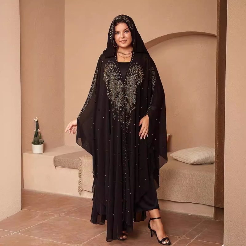 Beaded High Density Chiffon Cape And Shawl - Image 10