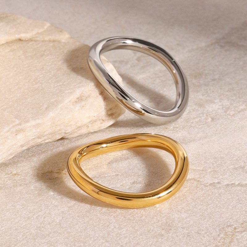 Miley Gold Silver Layered Irregular Rings - Image 6