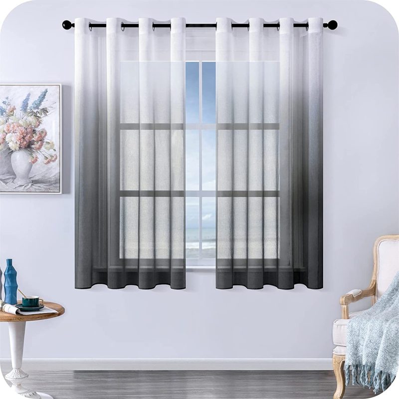 Modern Gradient Tulle Short Curtains For Living Room - Image 7