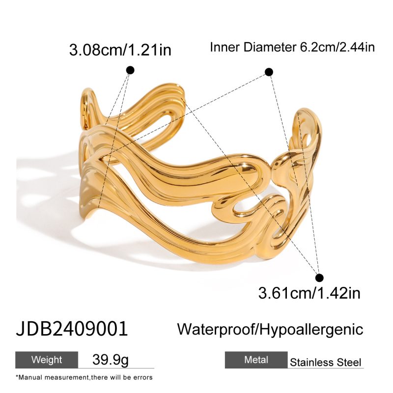 Anissa Wavy Gold Bracelet - Image 3