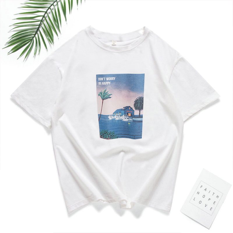 Printed Beach Vibe Short-Sleeved T-shirt