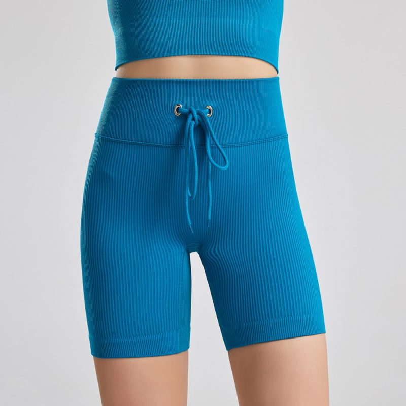 Plus Size Threaded Drawstring Yoga Short - Image 7