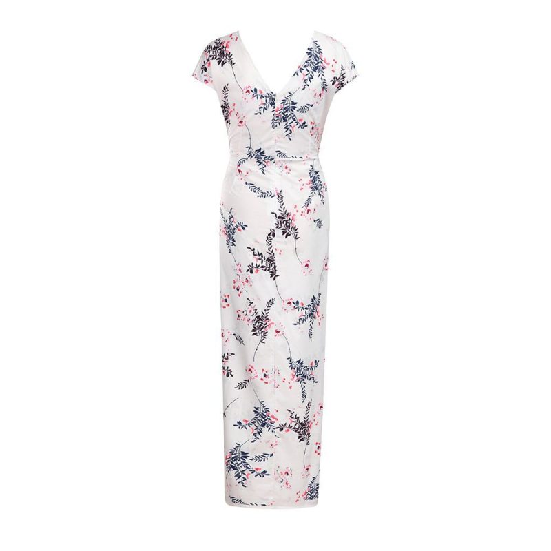 Printed Slim Thin Floral Chiffon Dress - Image 2