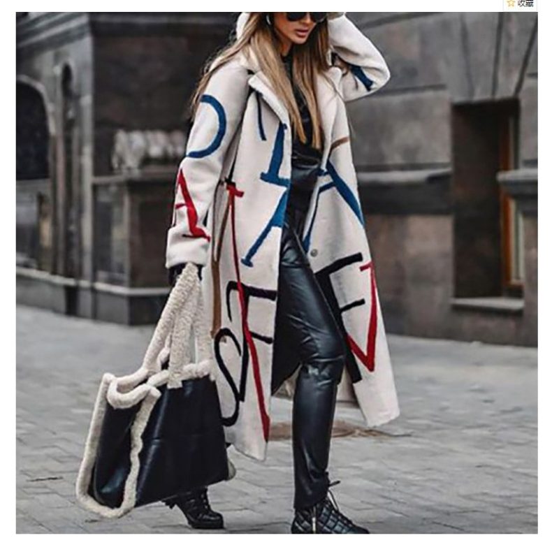 Printed Dragon And Phoenix Woolen Coat