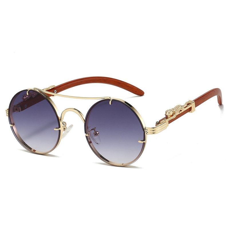 Retro Double Beam Leopard Head Sunglasses - Image 3