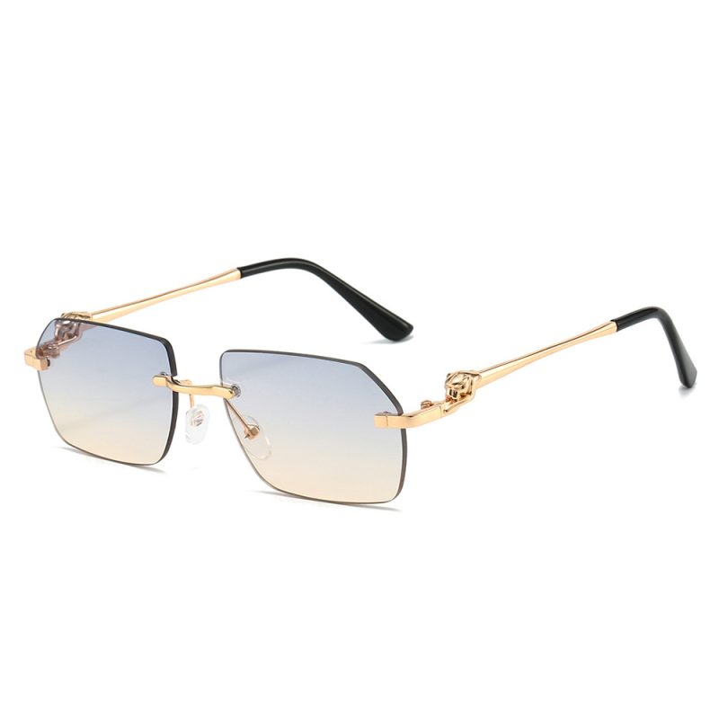 Frameless Trimming Leopard Sunglasses - Image 8