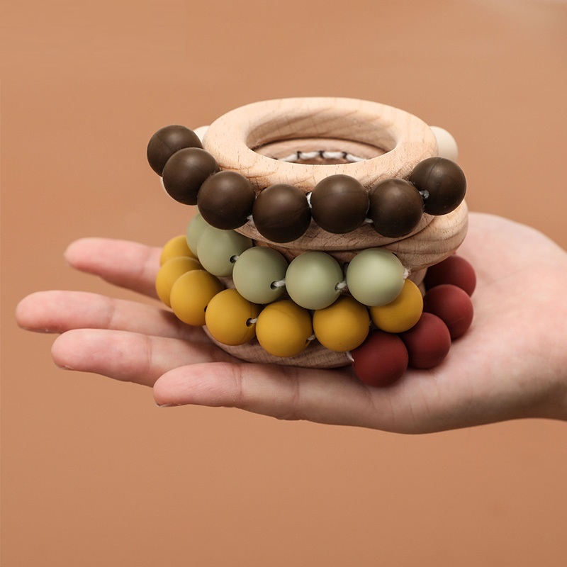 Wooden Beech Teething Rattle For Baby
