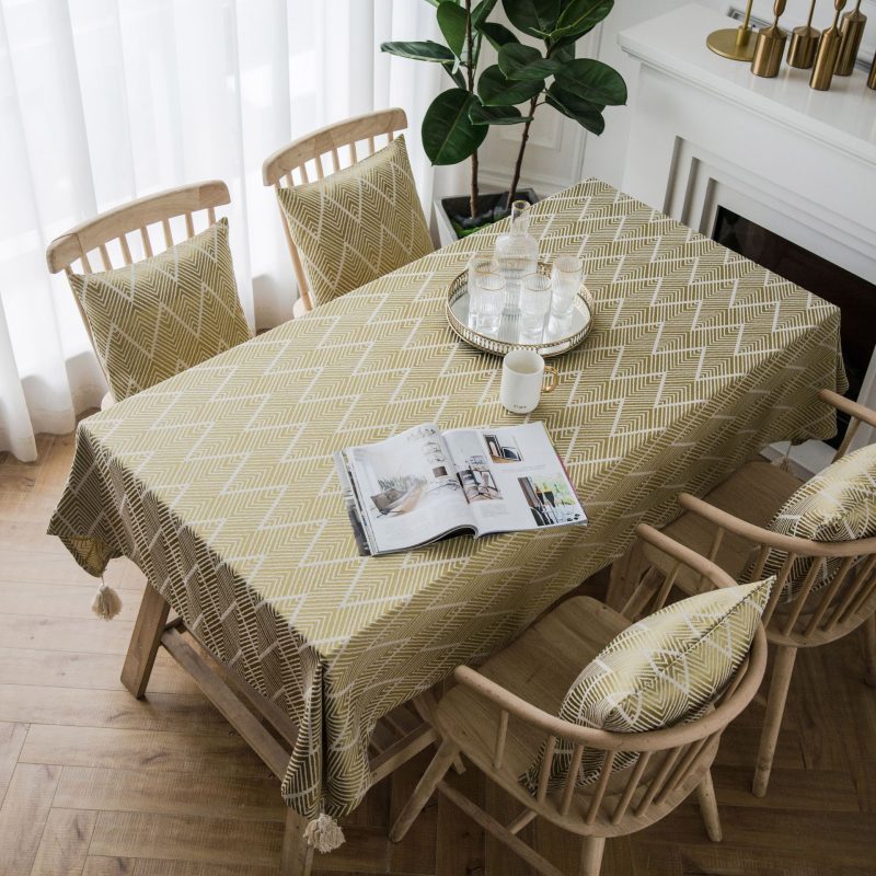 Waterproof Wave Triangle Jacquard Tablecloth - Image 3