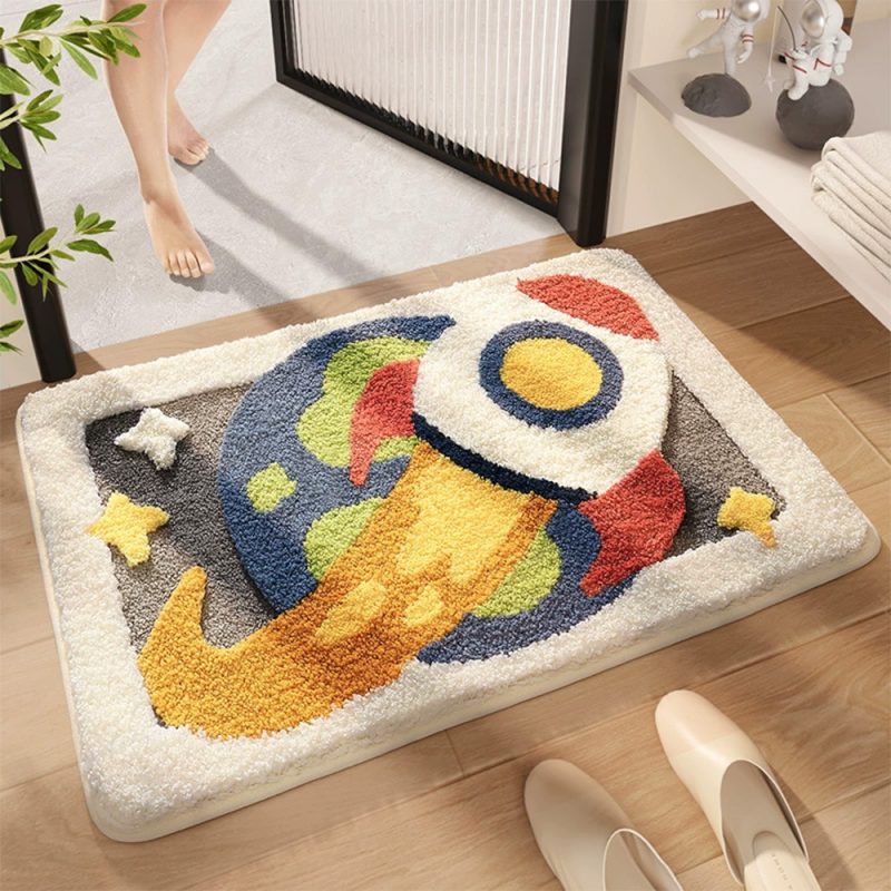 Non-slip Thickened Cartoon Rocket Bath Mat - Image 7