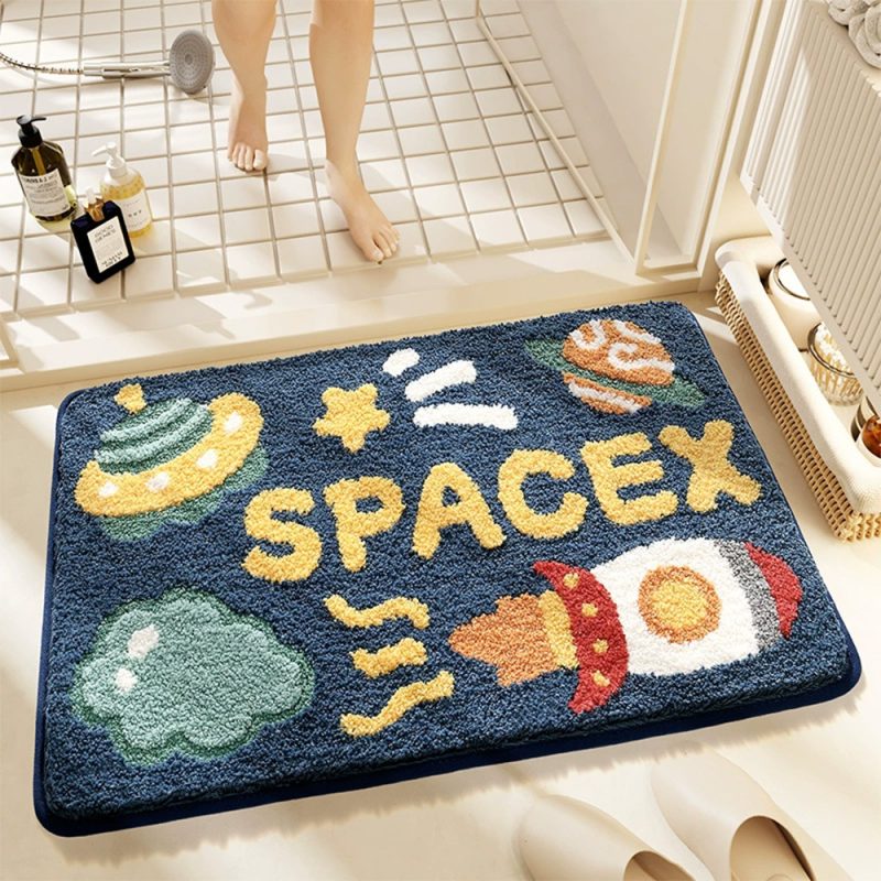 Non-slip Thickened Cartoon Rocket Bath Mat