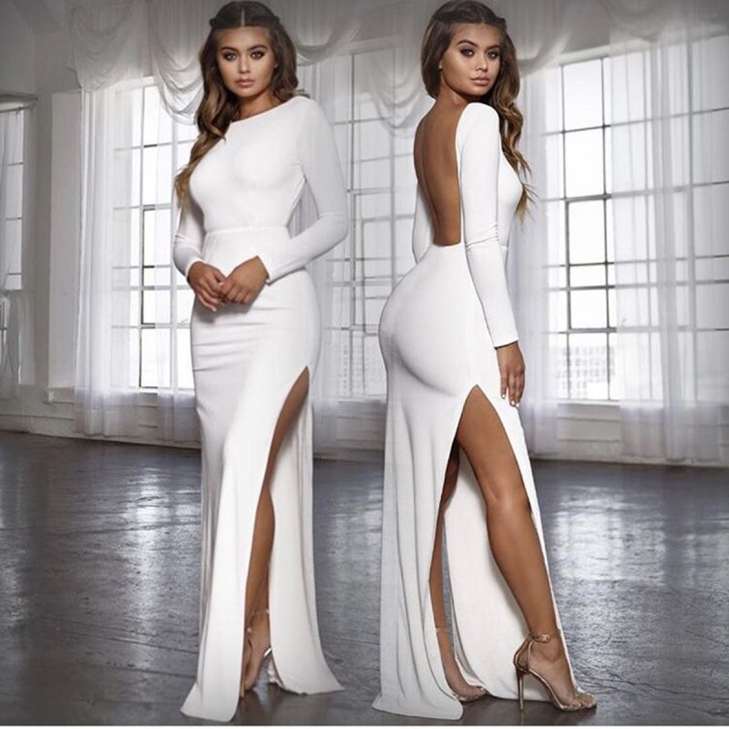 Long Sleeve Round Neck Dress - Image 5