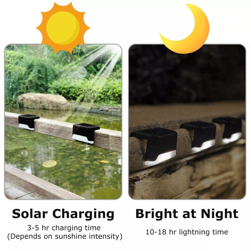 Outdoor 4 Solar LED Bright Deck Stair Lights - Image 7