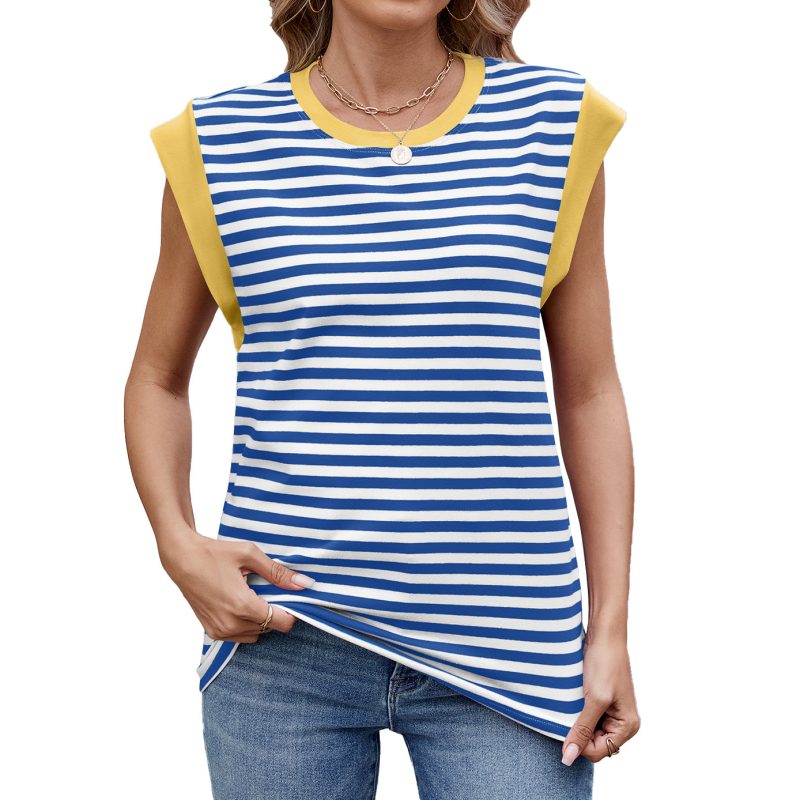 Striped Contrast Color Tops - Image 2