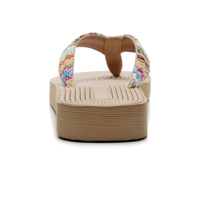 PP Grass Imitation Woven Flip Flops - Image 10