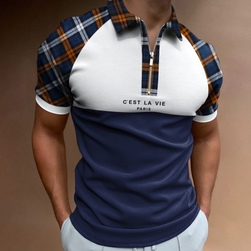 Color Matching Sports Polo Shirt - Image 6