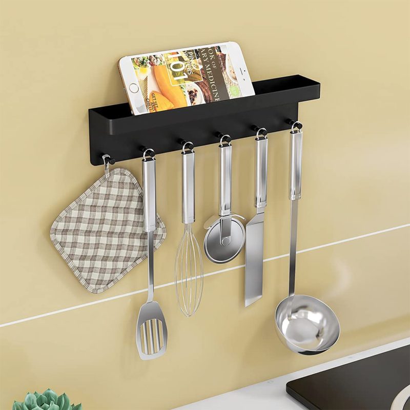 Stainless Steel Wall Hanging Key Holder With Shelf - Image 3