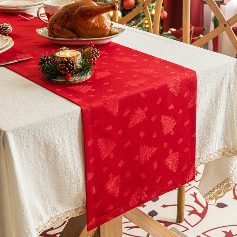 Christmas Dark Jacquard Dining Table - Image 5
