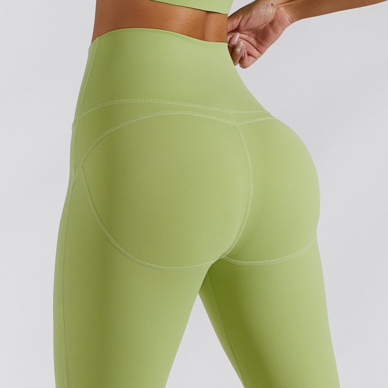 Ribbed One Shoulder Back Bra Yoga Pants Set - Image 2