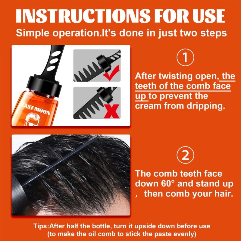 Moisturizing Long-lasting Men's Hair Wax Comb - Image 2