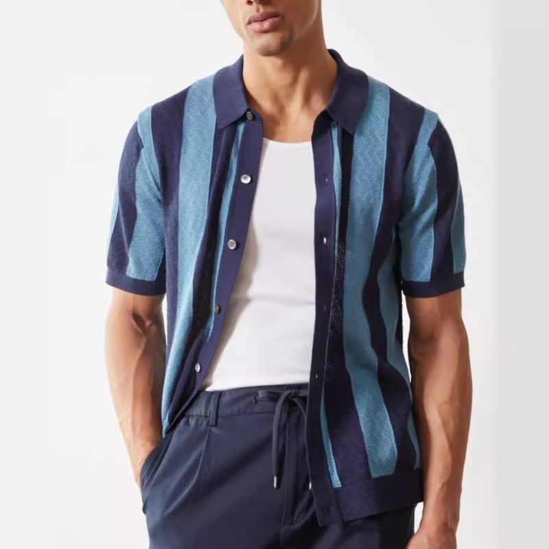 Hollow Breathable Polo Shirt - Image 3