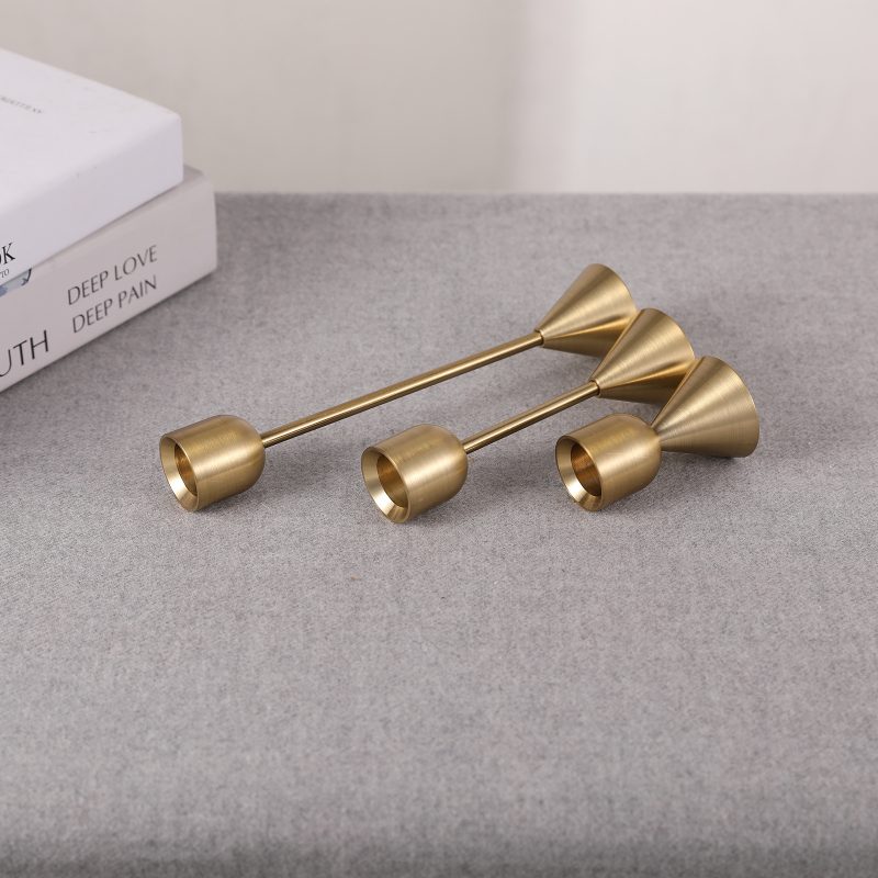 Aluminum Metal Copper Candle Holder - Image 2