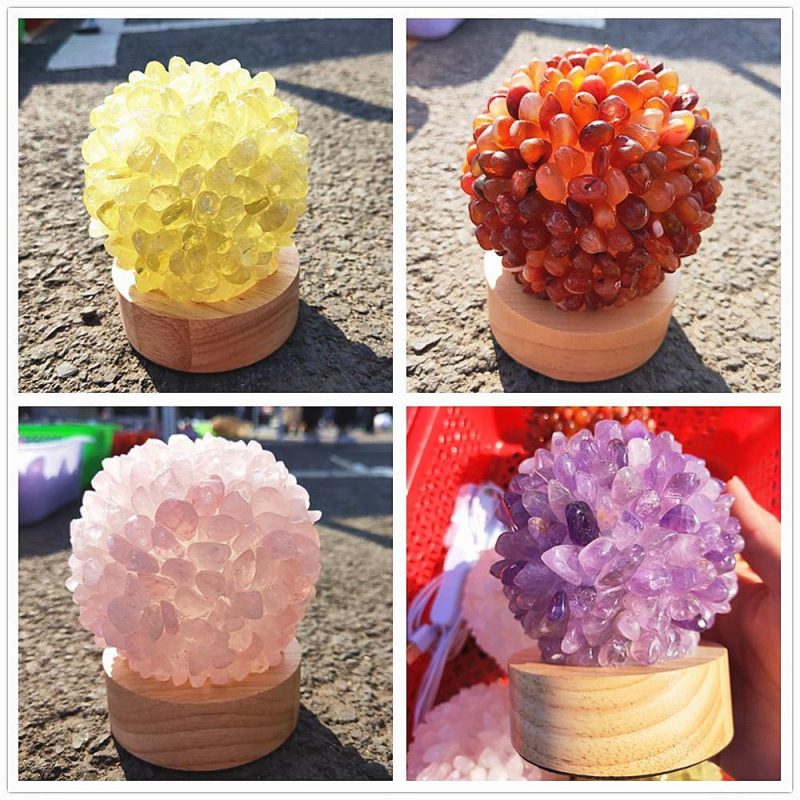 Natural Crystal Ball Night Light Decor - Image 3