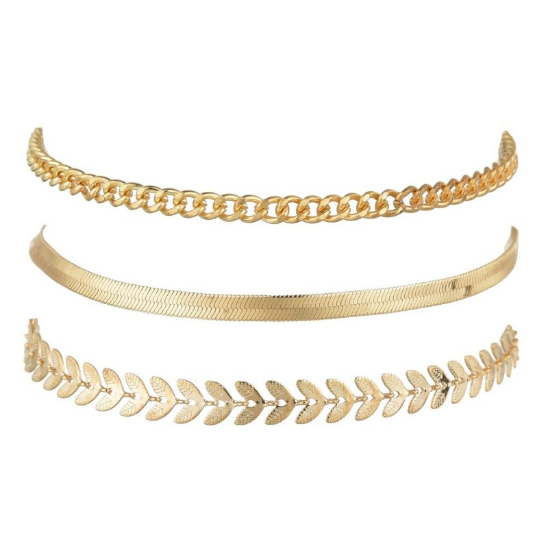 Personalized Retro Metal Chain Leaves Anklets - Image 4