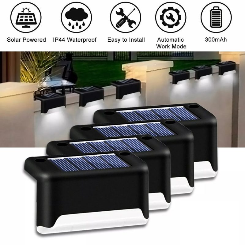 Outdoor 4 Solar LED Bright Deck Stair Lights - Image 3