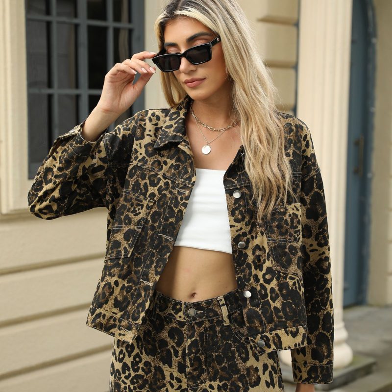 Leopard Print Denim Jacket - Image 7