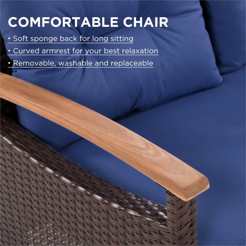 4-Piece Patio Rattan Outdoor Garden Sofa Set - Image 4