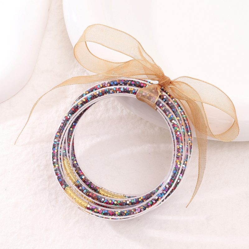 Five Gold Powder Sequins Bracelets - Image 6