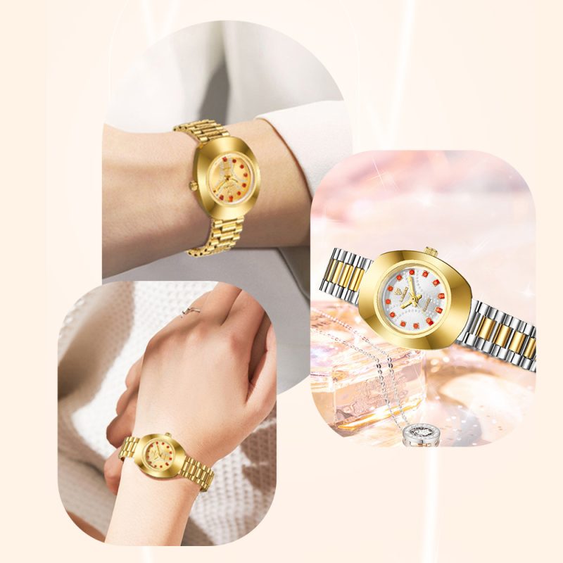 Fashion Waterproof Quartz Watch Gold - Image 7