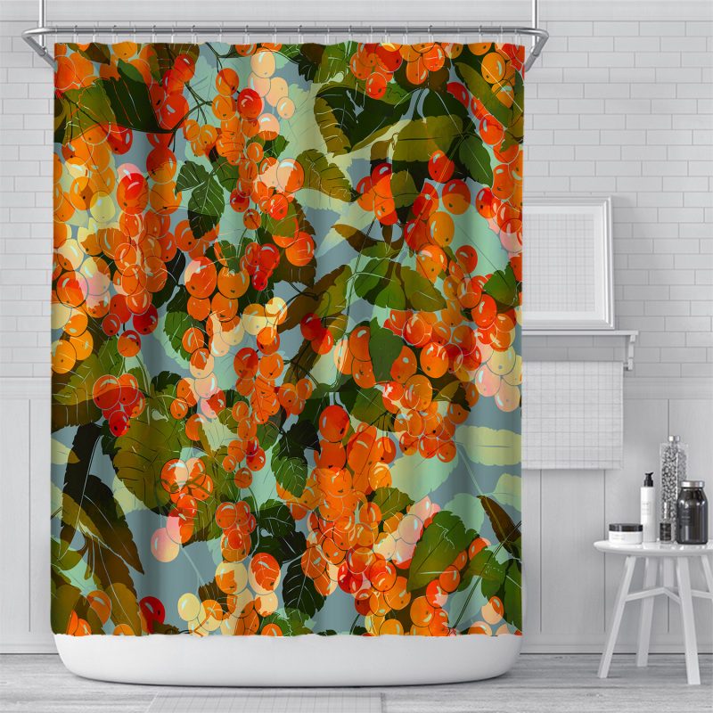 Waterproof And Mildew Digital Printing Bathroom Curtain - Image 5