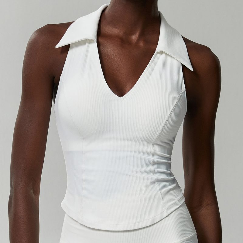Shockproof Quick-drying V-Neck Collar Sports Top - Image 6