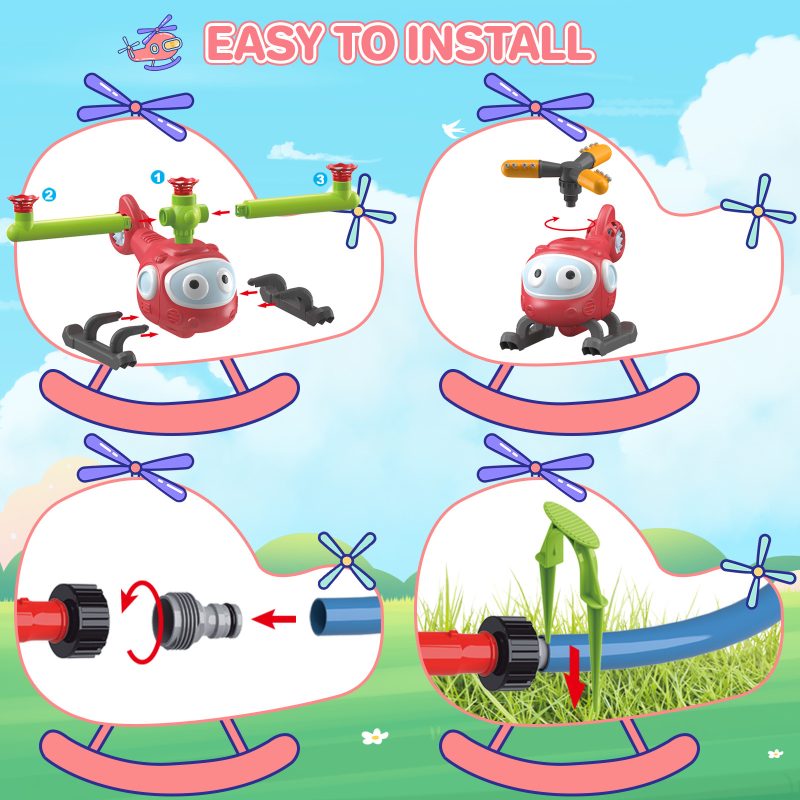 4-In-1 Water Helicopter Sprinklers Water Toy - Image 3