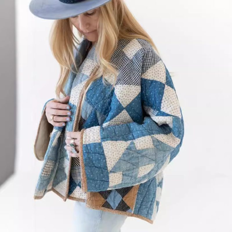 Geometric Pattern Print Jacket - Image 5