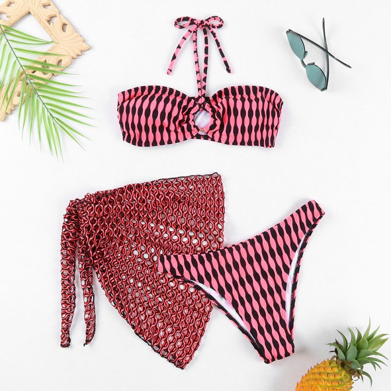 3-Pc Women's Tube Top Bikini Swimsuit - Image 5
