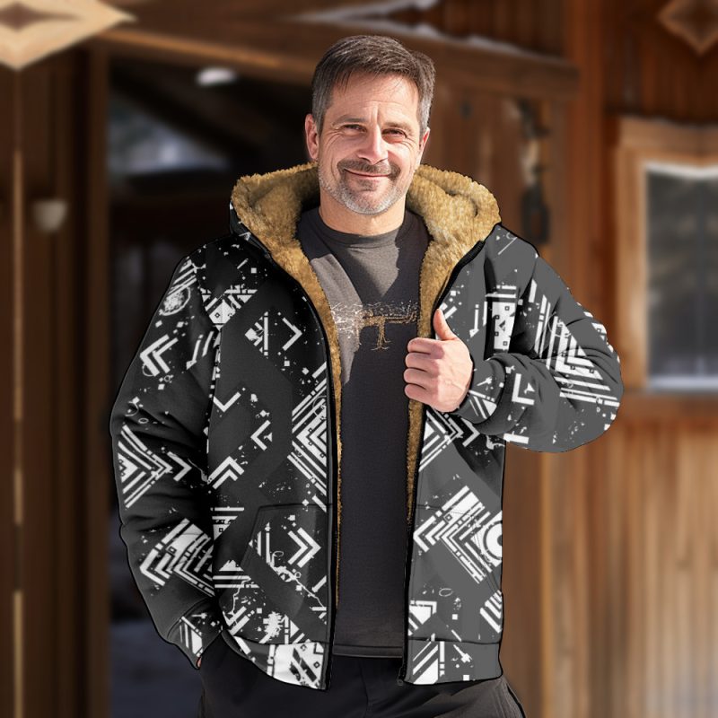 Fleece-lined Thickened Winter Coat Jacket Men