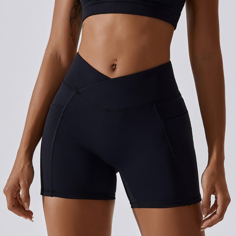Cross Waist Running Fitness Shorts For Women - Image 3