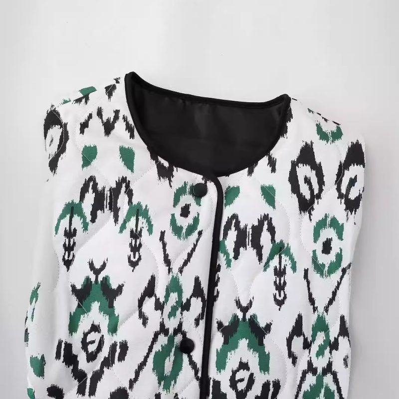 Printed Quilted Coat - Image 5