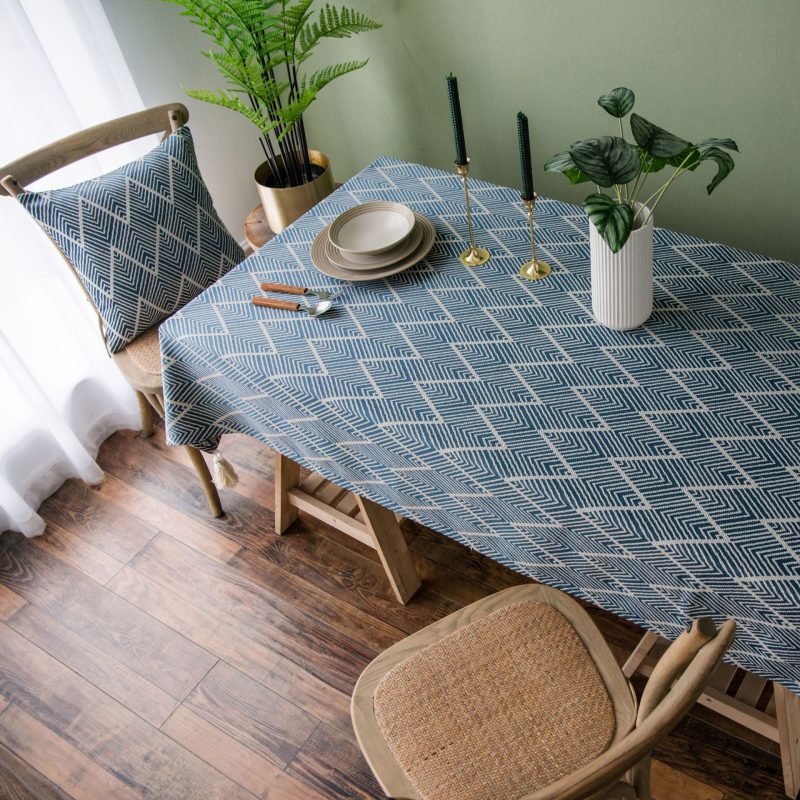 Waterproof Wave Triangle Jacquard Tablecloth - Image 2