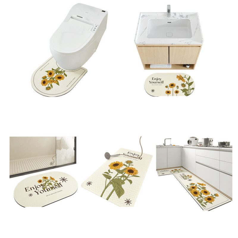 Household Bathroom Non Slip Leather Mat - Image 5