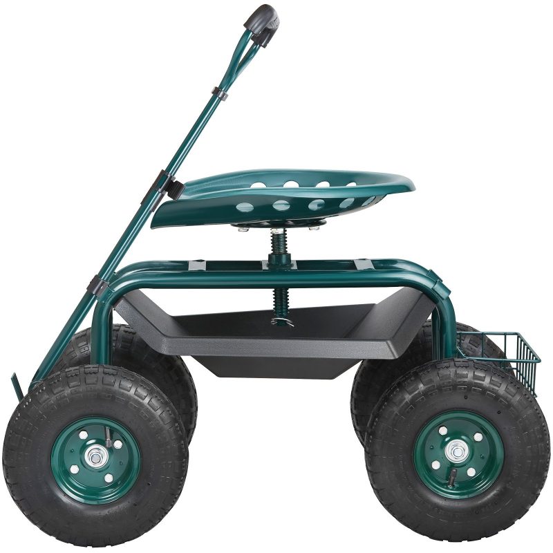 360 Degree Garden Cart Rolling Workseat With Wheel - Image 3