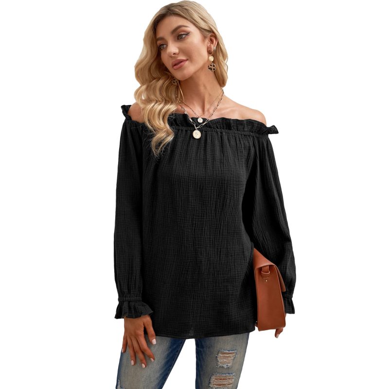 Ruffled Neckline Blouse - Image 3